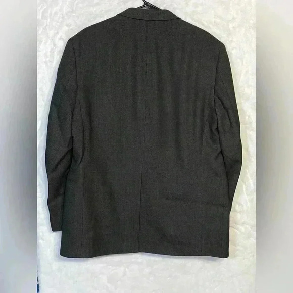 Lauren Ralph Lauren Men’s Tweed Wool Lined Formal Blazer Dark Grey 44R Pockets - Picture 2 of 8